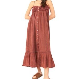 FREE PEOPLE Linda Jo Maxi Dress. 100% cotton.